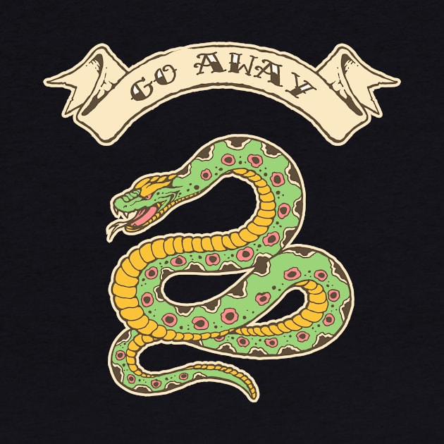 Go Away - Vintage Tattoo Design by LittleBunnySunshine